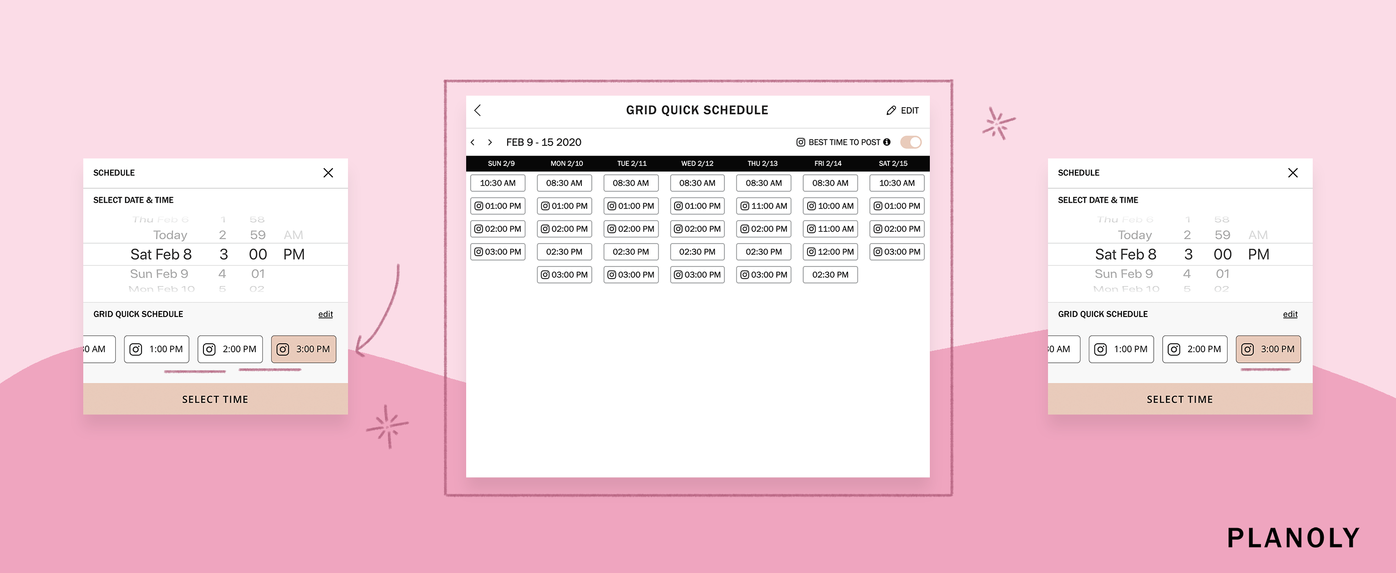 Using Quick Schedule and Best Time to Post for Instagram on PLANOLY