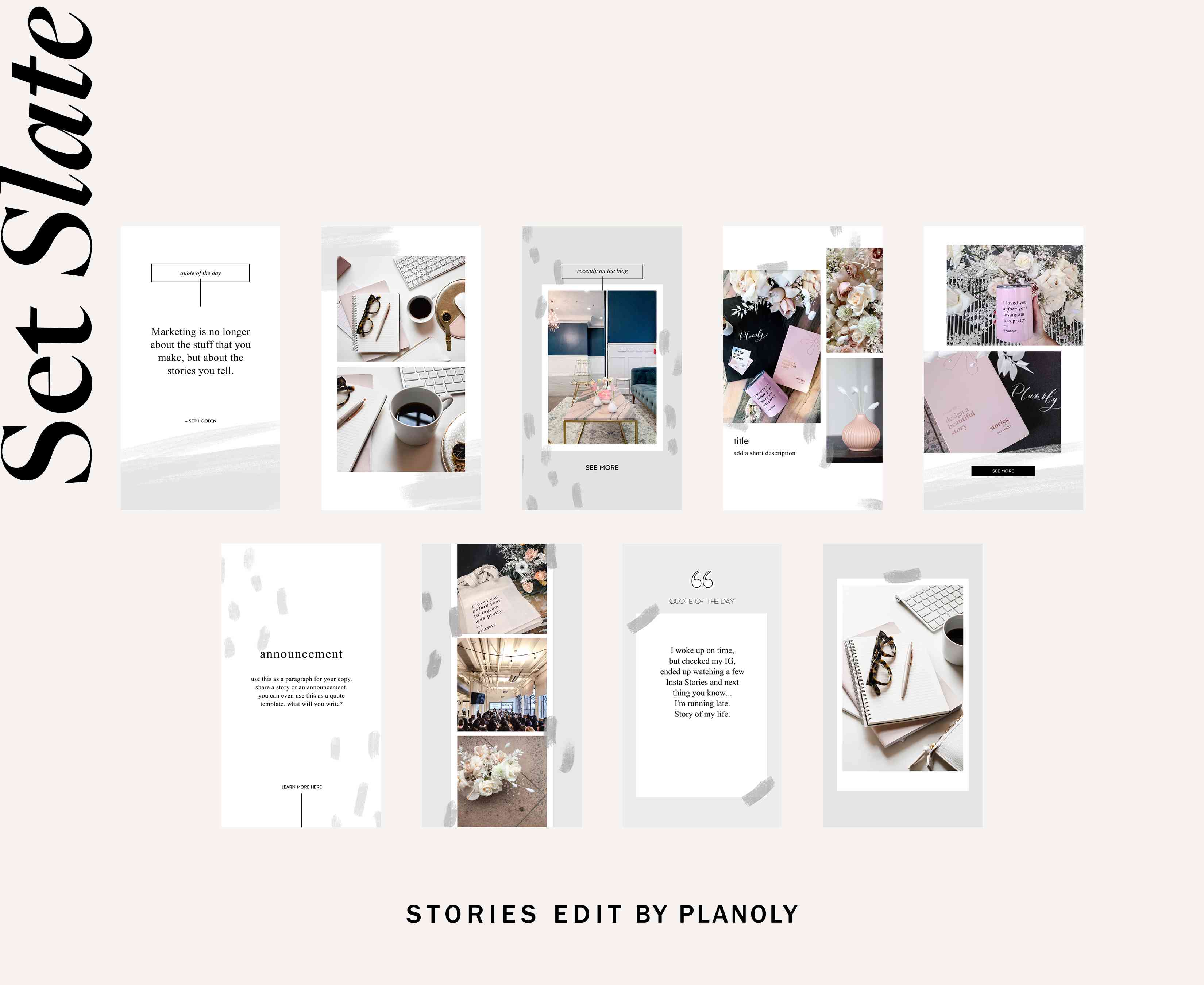 Instagram Stories Template: Slate Pack by StoriesEdit